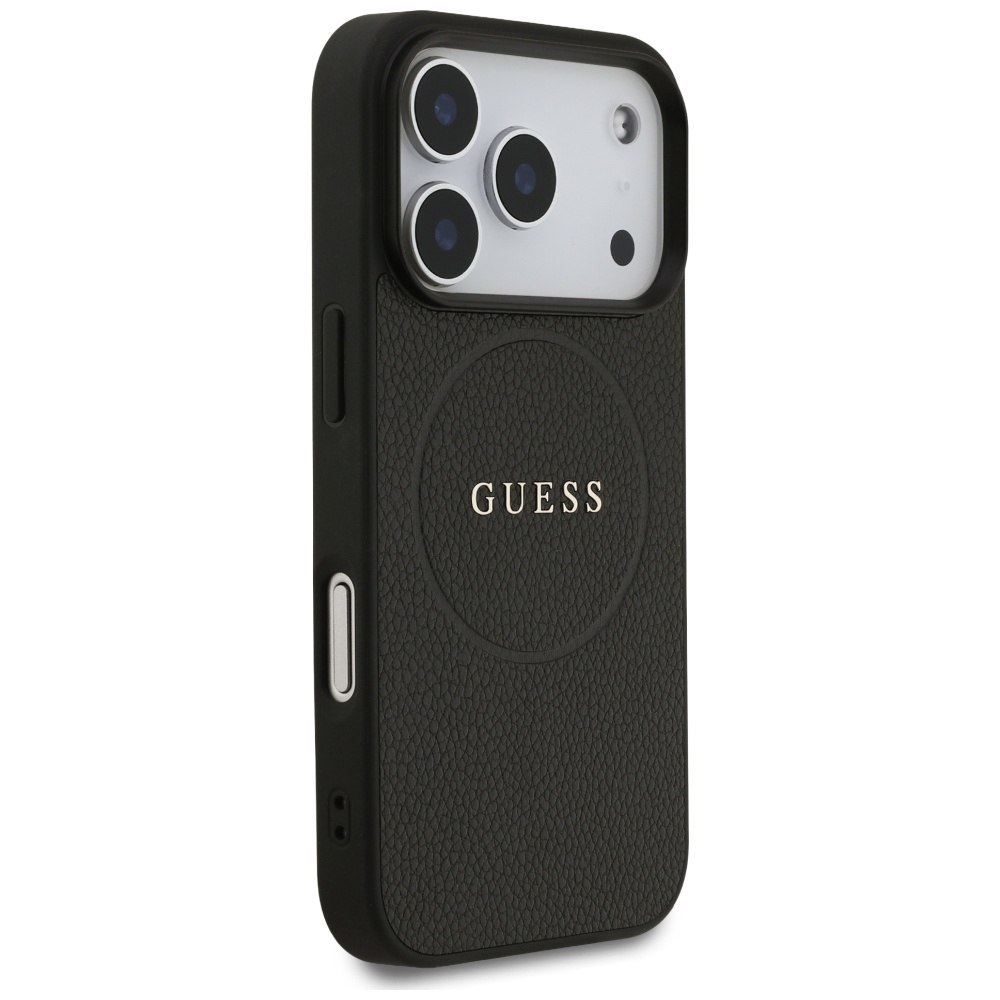 Etui Guess Grained Ring MagSafe do iPhone 17 Pro czarny